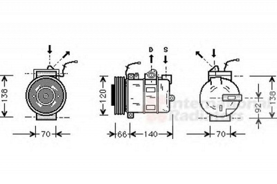 VAN WEZEL 7400k040 -  Компрессор, кондиционер